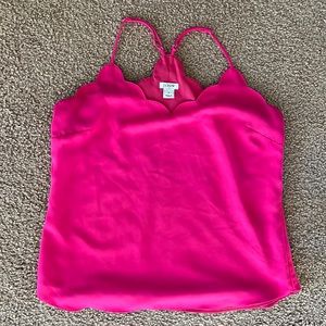 J.Crew hot pink scalloped top size 6